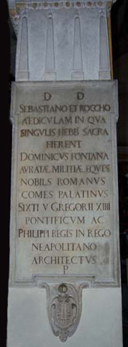 Gedenktafel für Giovanni Fontana, Pfarrkirche Melide