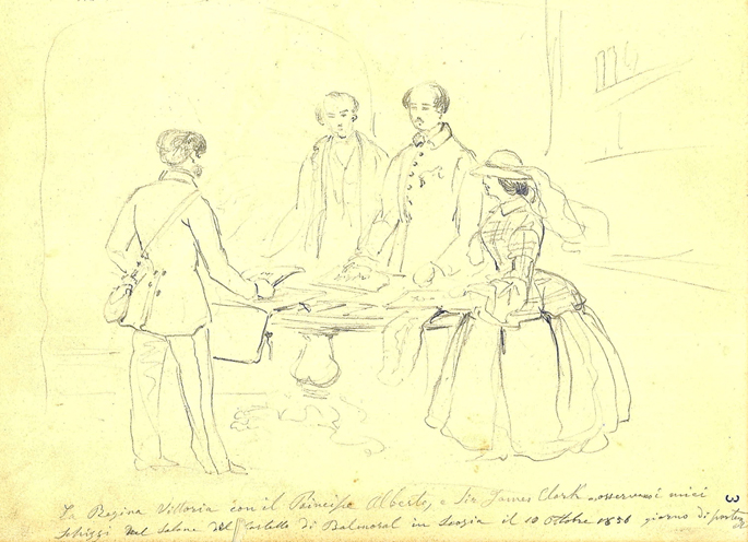 Carlo Bossoli, Queen Victoria und Prinz Albert im Schloß Balmoral, Schottland, 1856