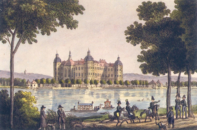 Castello di Moritzburg attorno al 1800